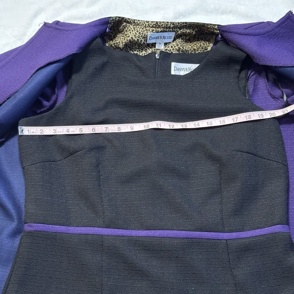 Danny & Nicole Women’s Size 16 Purple Black Dress & Short Sleeve Jacket 2 Piece - Picture 8 of 16